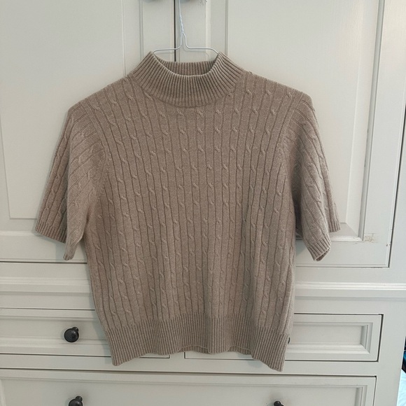 Charter Club Cashmere Cable Knit Short Sleeve Sweater - Picture 1 of 3